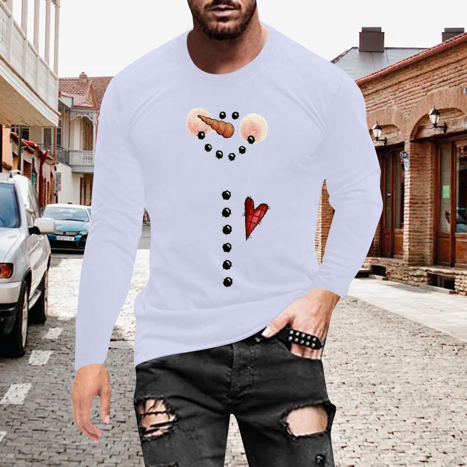 

Муж. Футболка Круглый вырез Одежда Одежда На открытом воздухе Длинный рукав С принтом Модельер Винтаж XXXXL белый