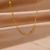 Stainless Steel Minimalist Beaded Round Snake Chain Ladies Gold Plated Necklace Gold Geometric Clavicle Chain New