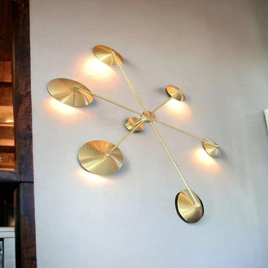 

Современная латунная люстра-паук с 6 рожками середины века, декоративная купольная настенная люстра, настенный светильник для кухни, офиса, гостиной