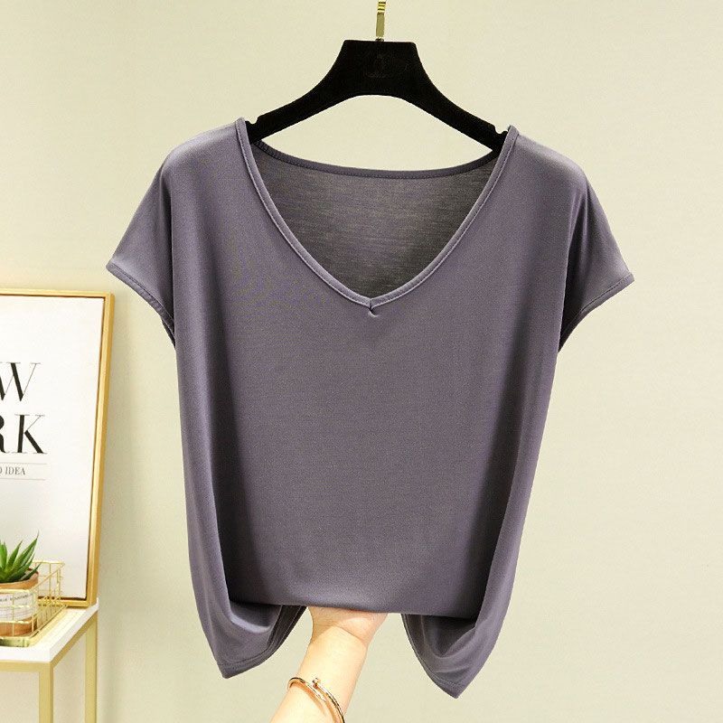 Ärmellose Dünne Übergröße Street Casual Tops T-Shirts Sommer Neu Einfarbig V-Ausschnitt Mode T-Shirts Vintage Harajuku Trend Damenbekleidung