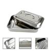 New Stainless Steel Dental Instruments Tray With Lid Silver Storage Box Rectangular Disinfection Box