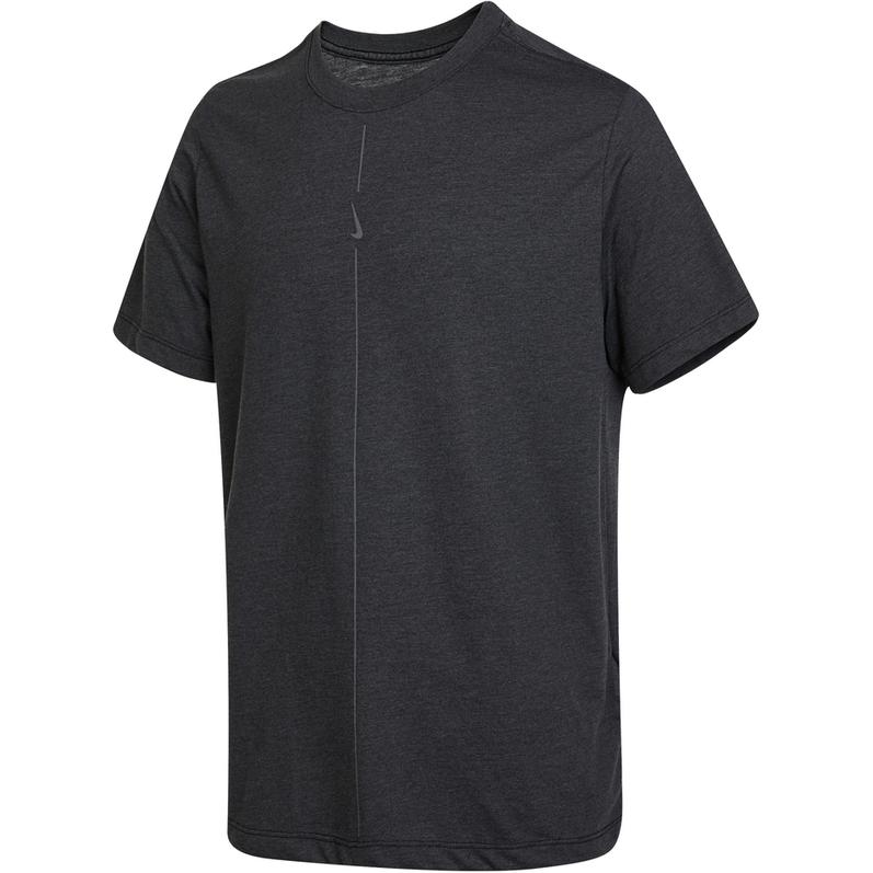 Nike Yoga Dri-FIT Solid Color Quick-Dry Sports Short Sleeve T-Shirt Men Tops Black DJ9651-010