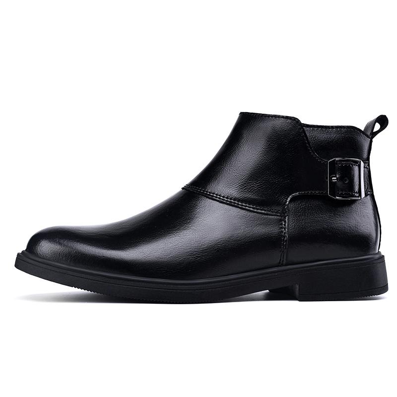 

Боковые молнии из коровьей замши, зимние мужские удобные ботинки, модные туфли «Челси» с острым носком, британский стиль, модные теплые деловые ботинки 48 чёрный