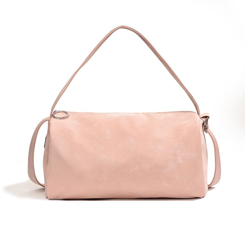 

Однотонная текстура простая большая вместимость повседневная сумка 2025 новая универсальная на плечо сумка-мессенджер сумка-тоут розовый