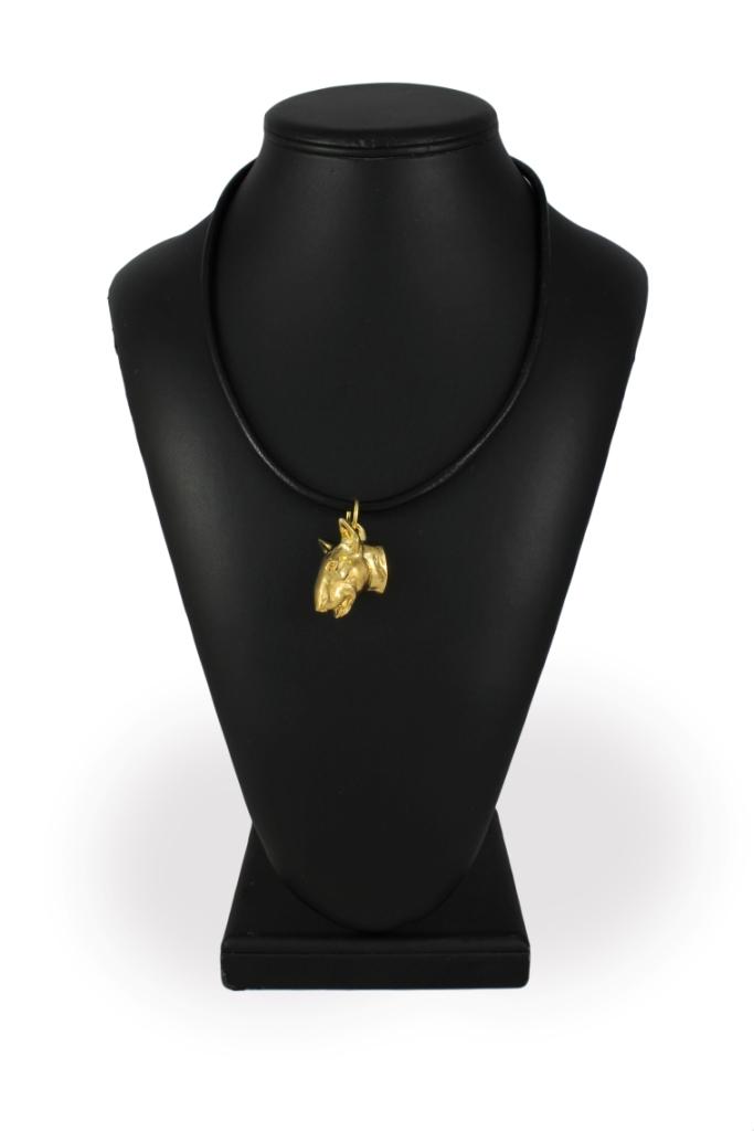 Bull Terrier, Bully I - necklace with a dog in a gift box, gold-plated pendant for a dog lover, striking jewelry by Art-Dog