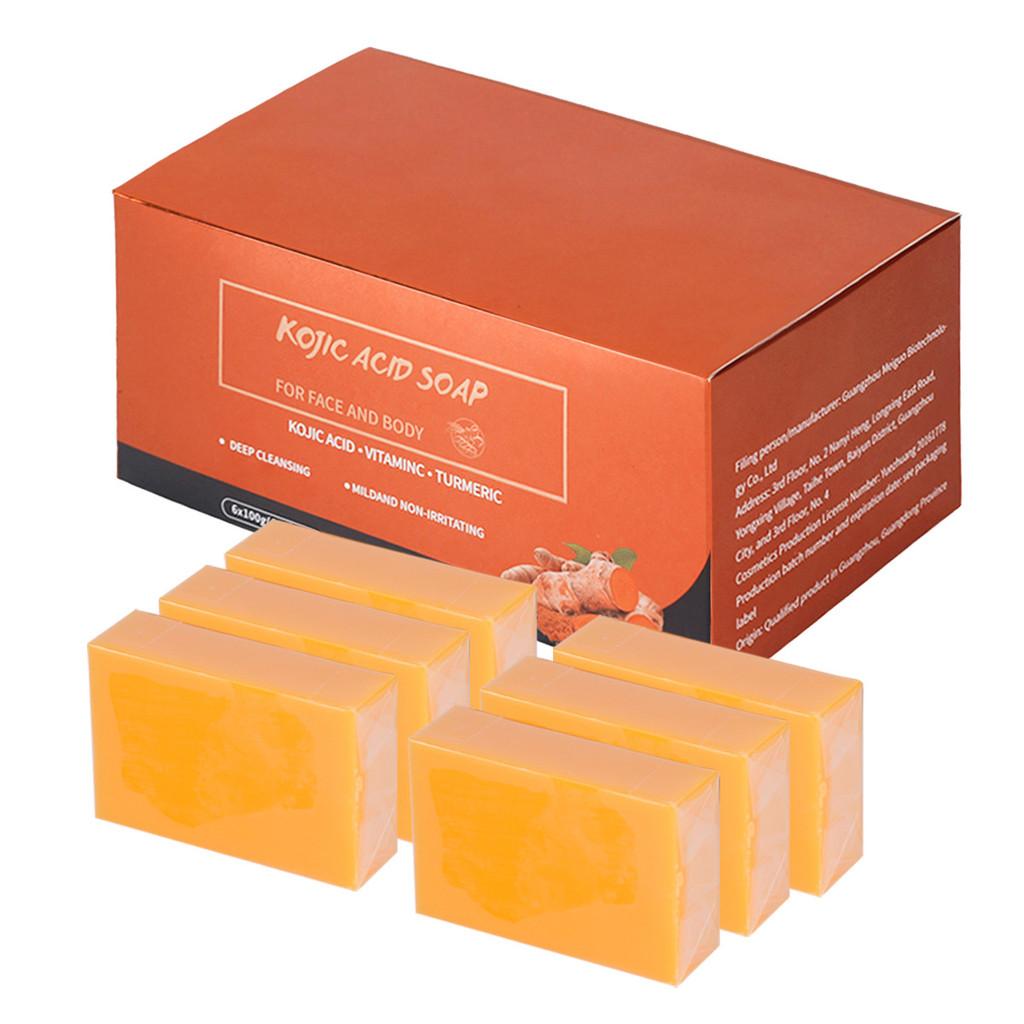 

6/12 шт. 100 г Мыло ручной работы с койевой кислотой, Куркума и койевая кислота, Осветляющее мыло для ухода, Гель для душа, Лимонное мыло, Мыло ручной работы 6PCS(with box)