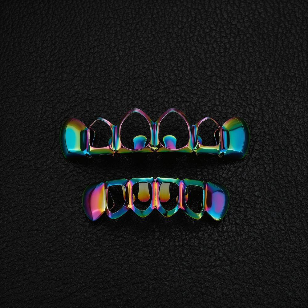 Set da 2 Pezzi Classic Charm Grillz per Denti Grillz Lucidi Vuoti per Denti Apparecchi Dentali Decorazione Denti