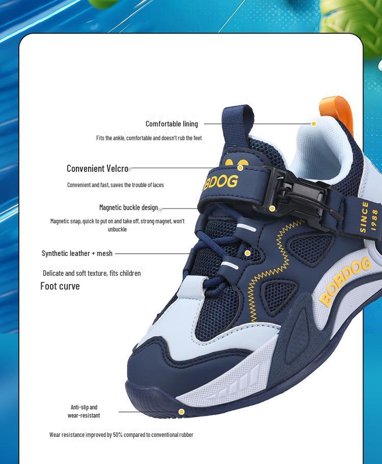 Bobodou Girls' Mesh Sports Shoes - 2026 Spring/Autumn Breathable Sneakers for Kids