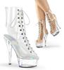 15Cm fashionable fully transparent knight boots summer low tube high heel women's round head average size adhesive bottom front strap when