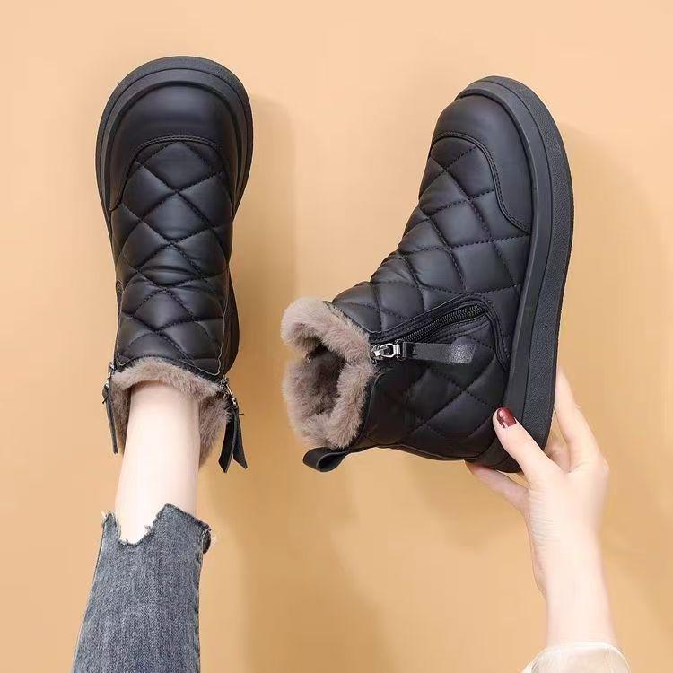 Women's Winter Waterproof Non-Slip Snow Boots - Plush Velvet, Thick Cotton, Warm Short Boots