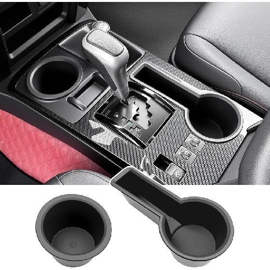 Upgrade Cup Holder Erts For 2014-2024 Toyota 4Runner Center Console Cupholder Coaster Liner Replaces Mat For 4 Runner Interior Accessories