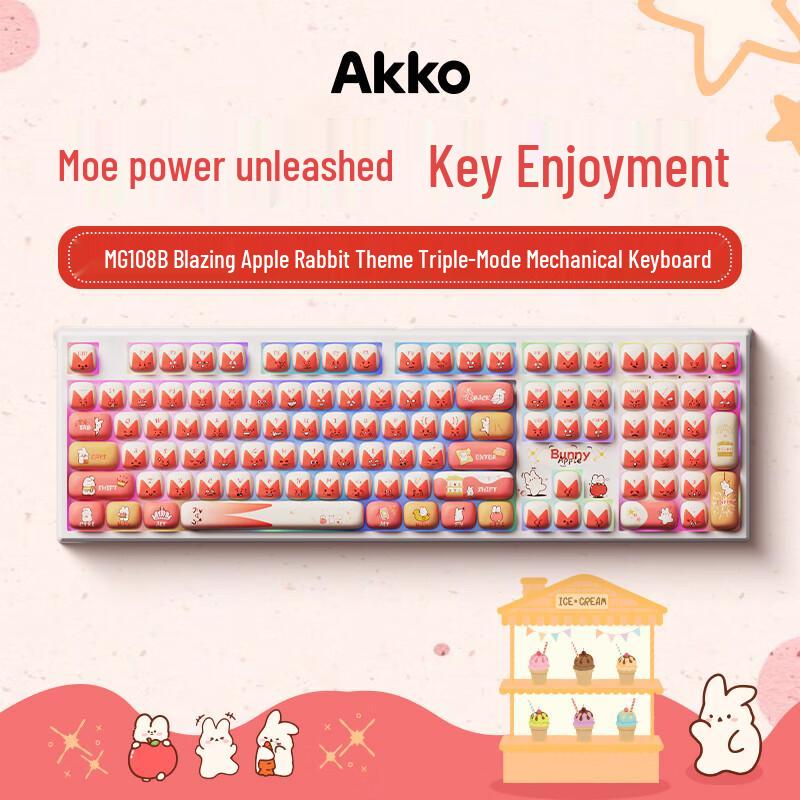 

AKKO 108-Key Tri-Mode Hot-Swappable Mechanical Keyboard