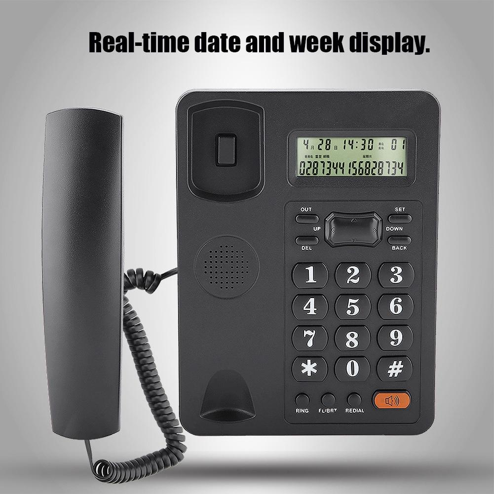Wired Home Office Caller ID Display Landline Fixed Telephone with Redial Function