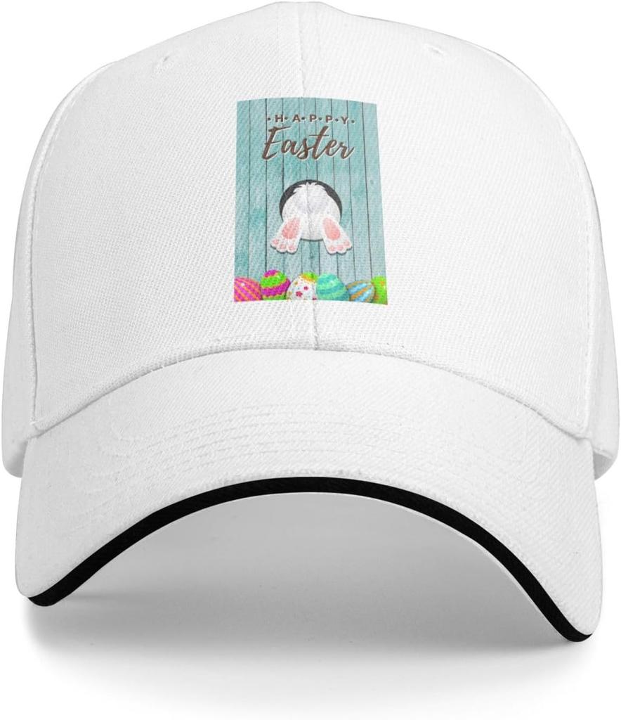 Funny Bunny Butt Easter Eggs Baseball Cap Polyester Casual Adjustable Summer Sun Protection Hat Adult