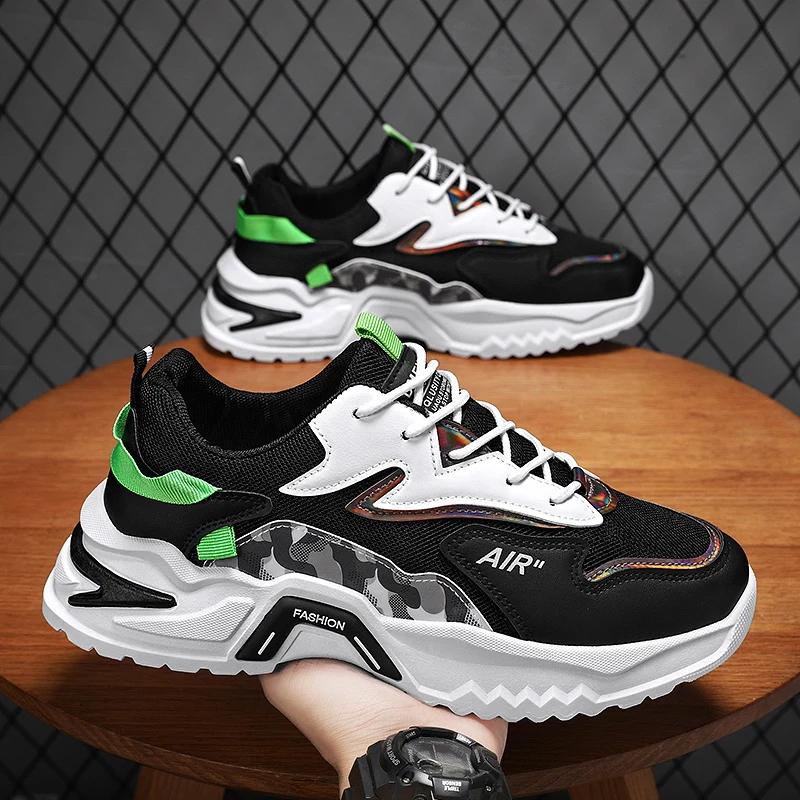 PARZIVAL Designerschuhe für Herren Lässige Klobige Sneaker Schnür-Trainer Mode Studenten-Sneaker Herren Vulkanisierte Tenis Masculino