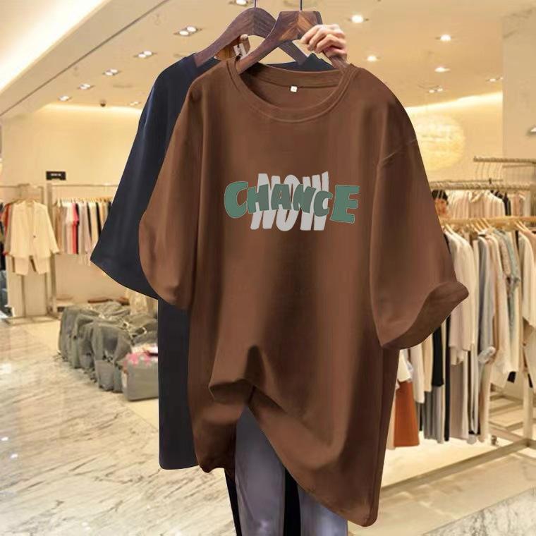 Ns super fire letter printing short-sleeved T-shirt women's summer design sense half-sleeved pure cotton t-shirt loose chc Hong Kong style top