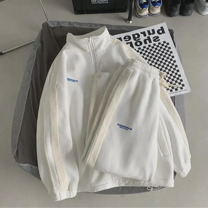 

2024 Осень Мужской Повседневный Кардиган Свитер Костюм - Молодежный Корейский Стиль Спортивная Одежда Из Двух Частей M