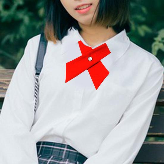 Cămașă cravată pentru femei Design de culoare solidă Închidere ușoară cu cataramă Design încrucișat Cravată pentru gât Uniforme de lucru pentru absolvire Cravată pentru studenți