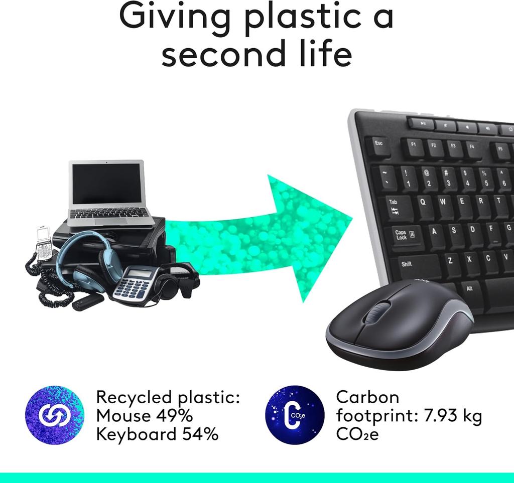 Logitech MK270 Wireless Mouse Keyboard Set Laptop Keyboard Wireless Office Full Size with 2.4G Receiver