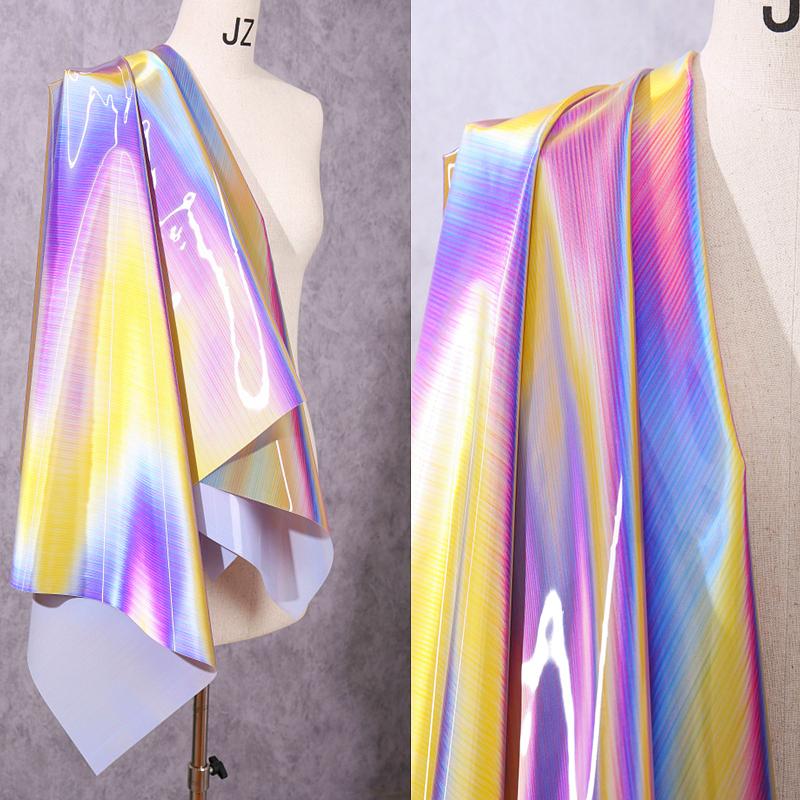 Gradiënt Spiegel TPU Stof Waterdicht Super Helder 3D Reflecterend Folie Stof Voor Diy Naaien Kleding Achtergrond Decor Ontwerper