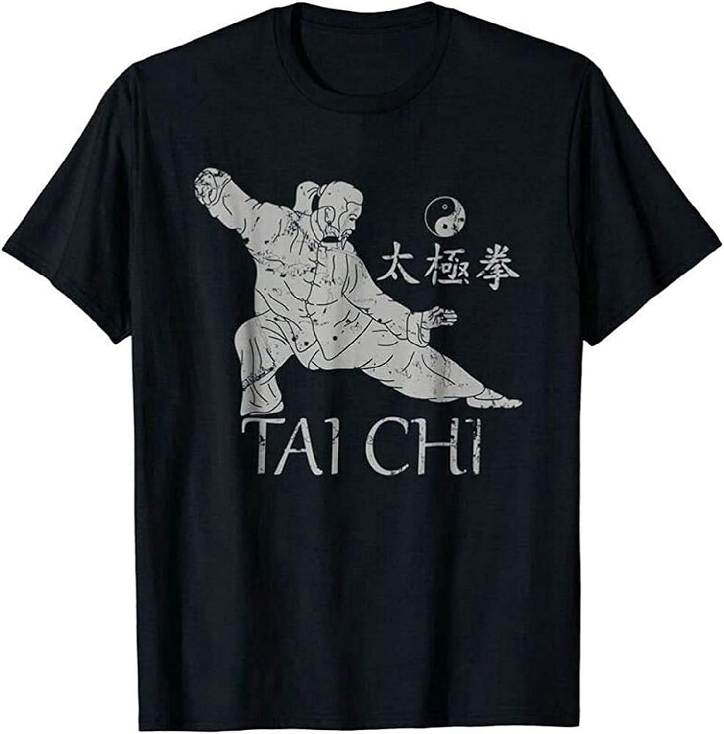 Men s Stella Harmon Tai Chi T Shirt Tai Chi Chuan Shirt Martial Arts Shirt Black M чёрный