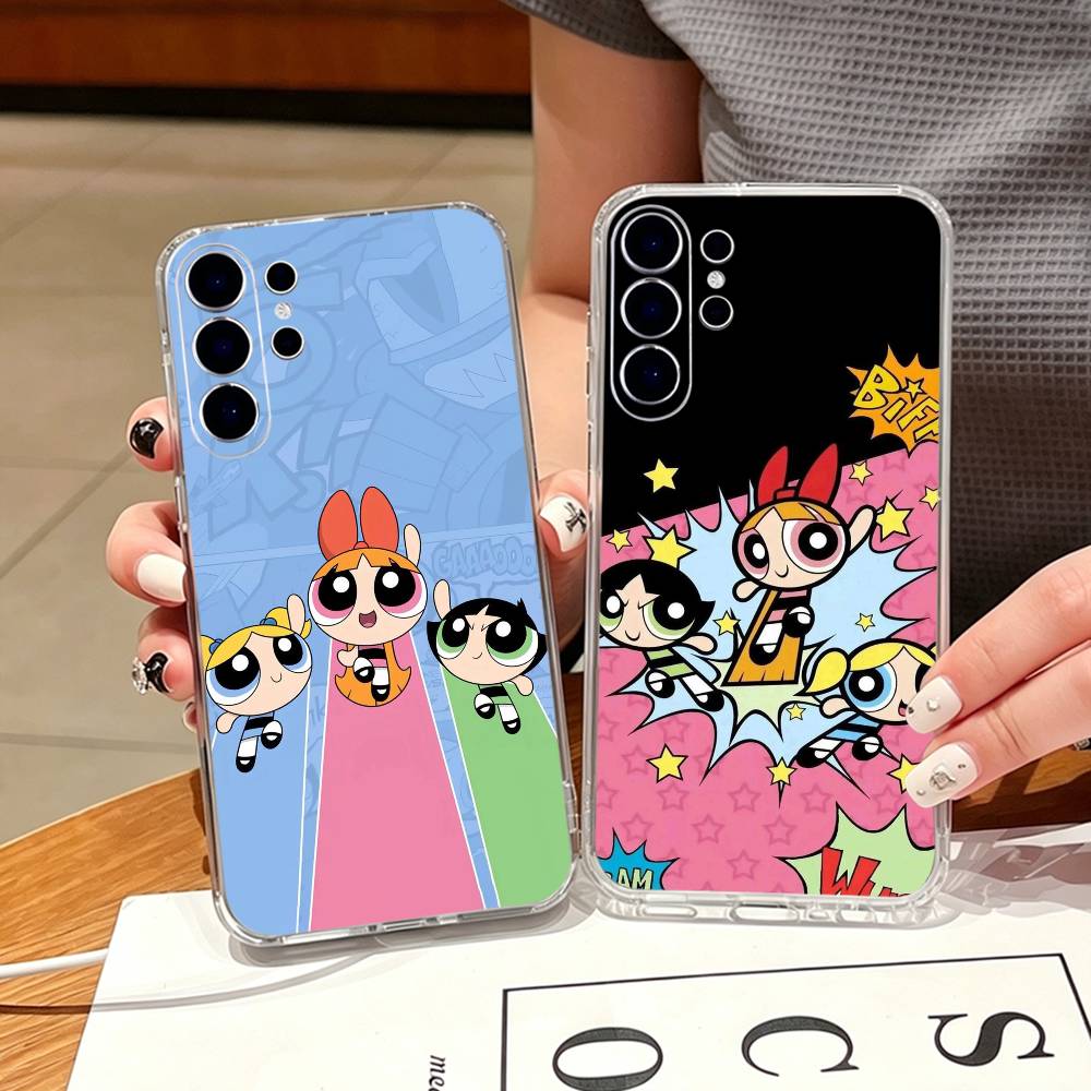 P-Powerpuffs G-Girls Handyhülle Für Samsung S25,S24,S21,S22,S23,S30,Ultra,S20,Plus,Fe,Note,10,9,5G Transparente Hülle