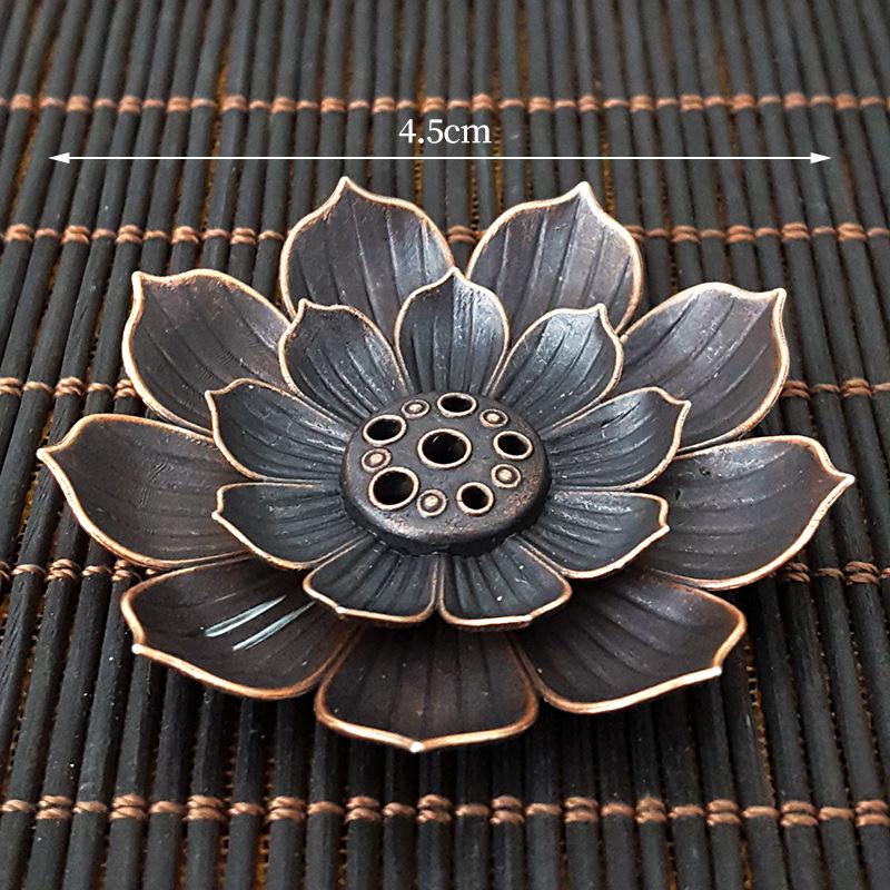 1pc Portable Alloy Incense Stick Holder with Lotus Design, Zen Meditation Incense Burner for Home Decor (Without Incense)