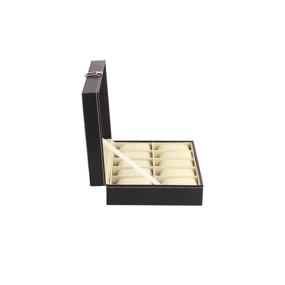 PU Leather Watch Storage Box Black Watch Box Durable Watch Organizer  Watch Display