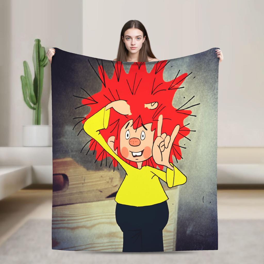 Warm Soft BlanketsGirls Boys Decorative P-Pumuckl Bedding Throws Flannel Bedspread For Couch Chair Fluffy Sofa Bed Cover