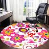 1pc Flower Mandala Carpet for Office Non-Slip, Round Carpet, Soft & Comfortable, Carpet for Office, Lightweight Round Floor Mat