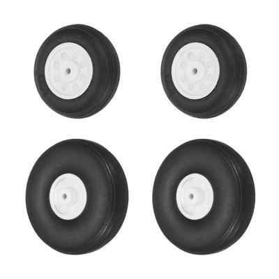 Uxcell RC Airplane Wheel Set, 1"1.8" Diameter Aircraft Rubber Foam Wheels for RC Airplanes, DIY Model Airplane Wheel Pack (4-Pack)