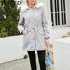 BITCED Autumn/Winter Detachable Fur Collar Women's Parka Long-Sleeved Hooded Cotton Coat Fleece Overcoat