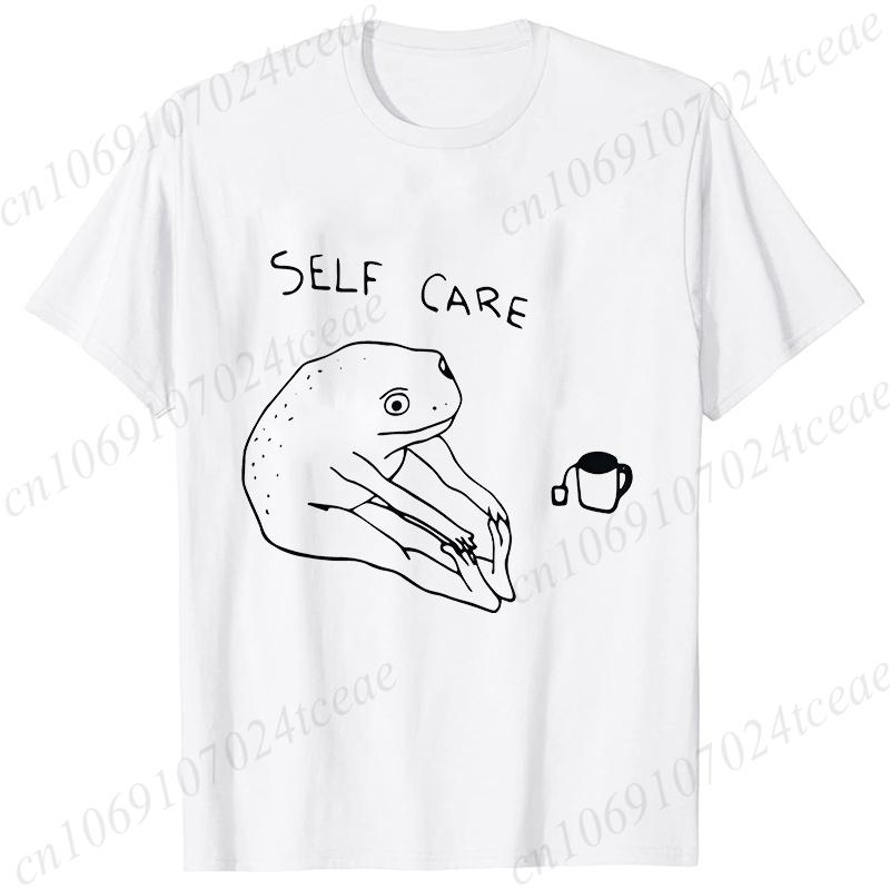 Funny Frog Self Care T-Shirt Retro T-Shirt Birthday Gift for Her Fashion Clothing Cottagecore Frog T-Shirt Positive Vibe Tees