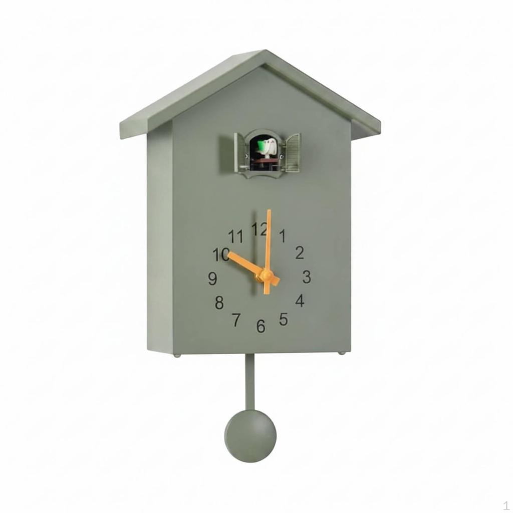 Cuckoo Wall Clock Hourly Chime Pendulum Cute Design for Living Room White