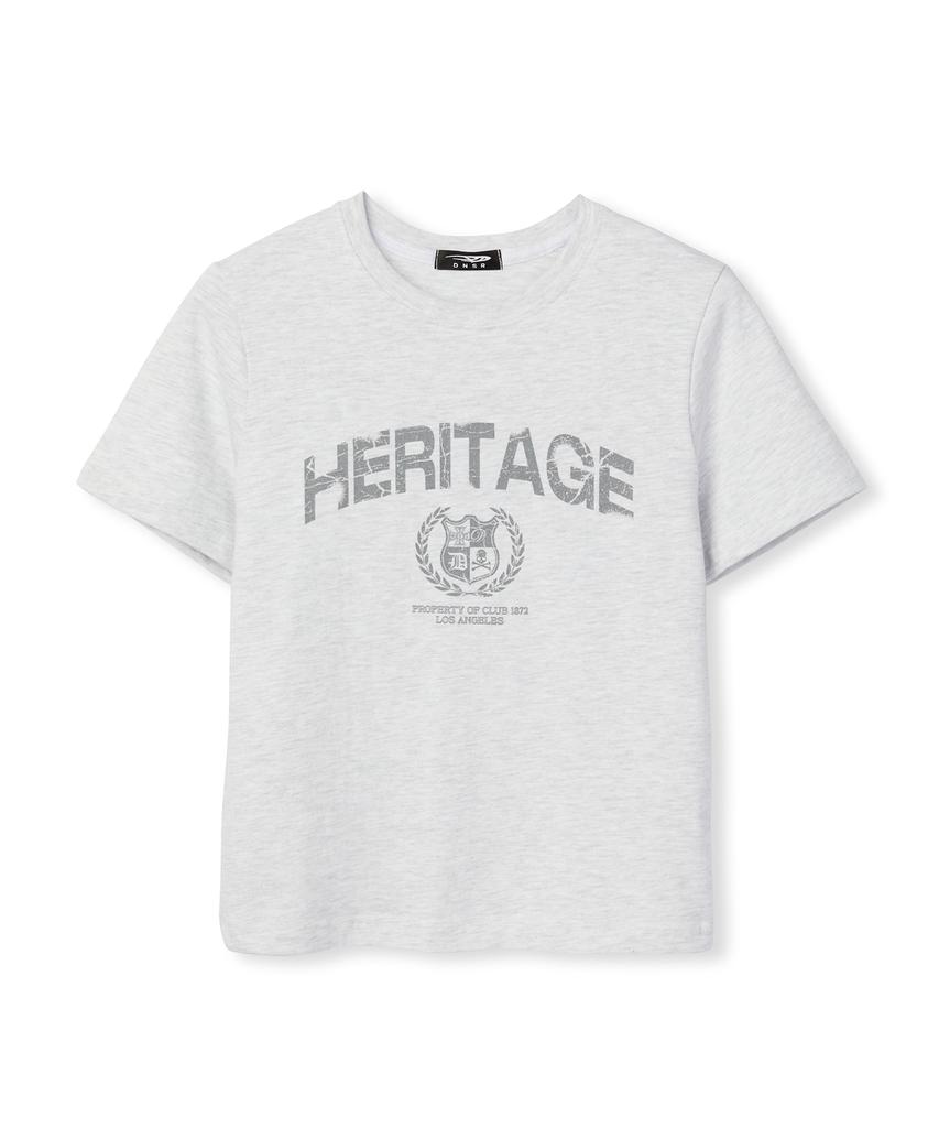 Diaeneseualumeon Heritage Crop T-Shirt Melange Gray