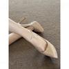 Waterproof Table Nude High Heels Pointed Tip Thin Heel One Pedal Show Thin Light Mouth Sexy Super High Heel