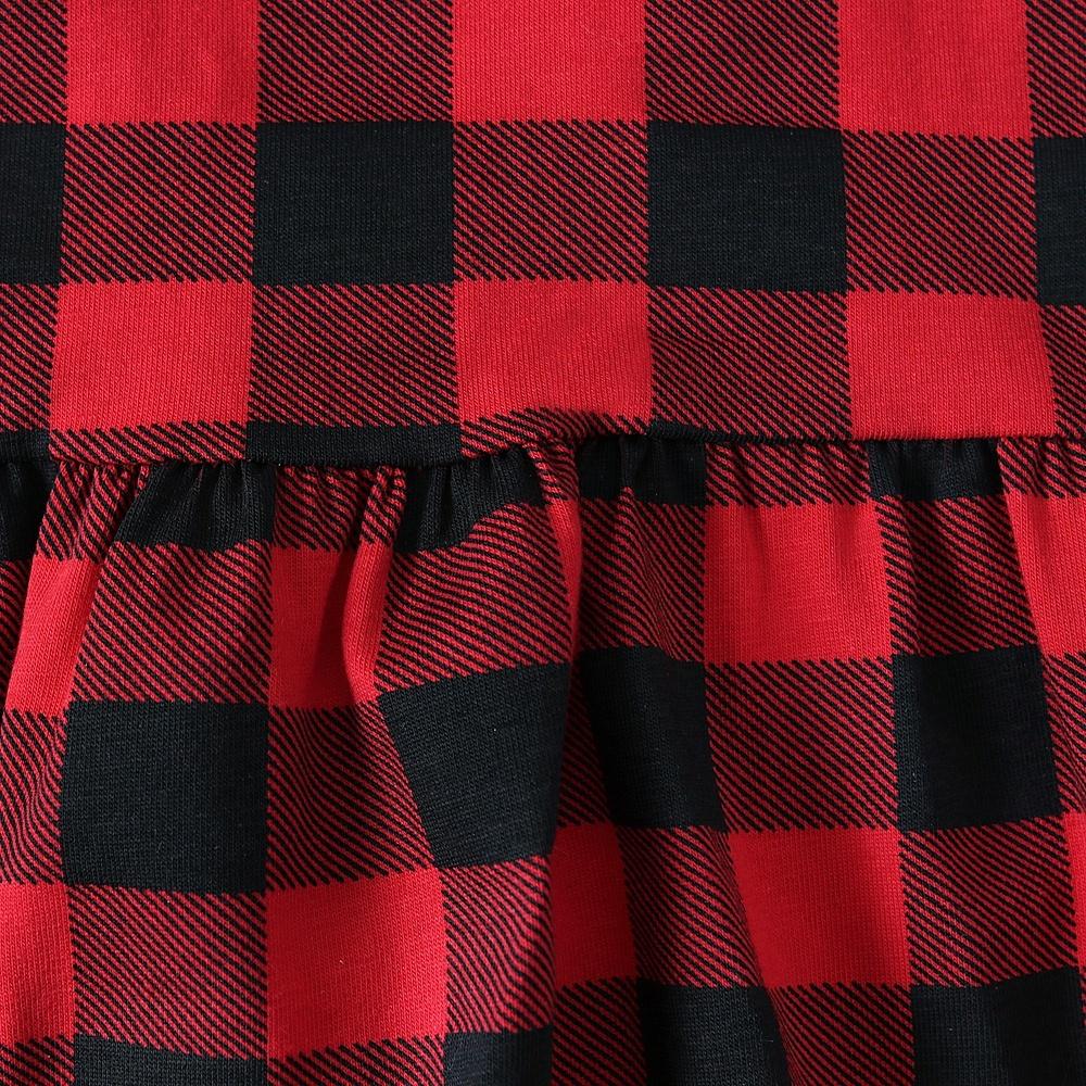 Infant Baby Girl Red Plaid Romper Jumpsuit with Headband 2PCS Outfits Clothes for 0-24 Months