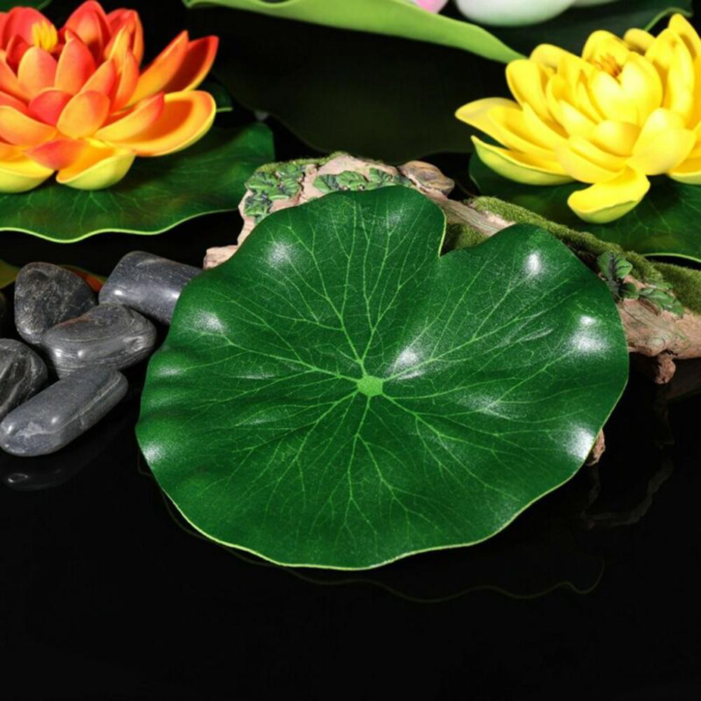 10PCS Artificial Lotus Leaf Water Lily Floating Pool Plants Leaves Decor 10/20cm