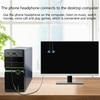 Universal Audio Wire Gold Plate Plugs Mobile Headset Becomes Computer Headset Adapters Headset Audio-Extend Cable