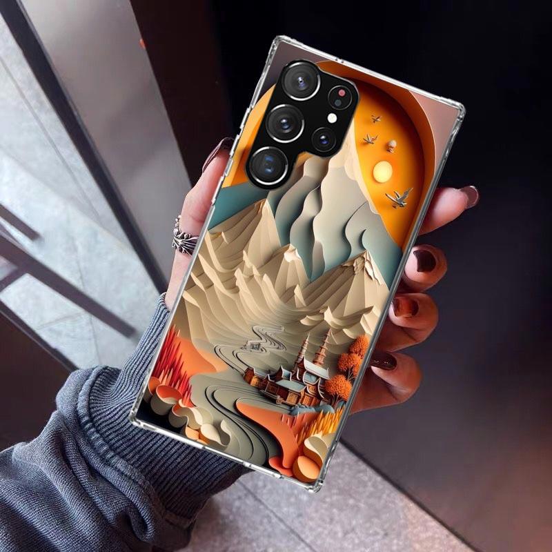 Natural Trees in Mountain Ranges Phone Case For Samsung Galaxy S26 S25 Edge S24 S23 Ultra S22 Plus S21 S20 FE Soft TPU Back Cove