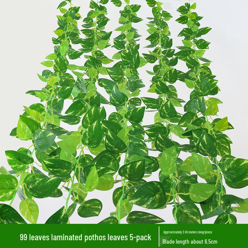 Artificial Green Leaf Grape Vine with Grape Leaves for Ceiling Decoration