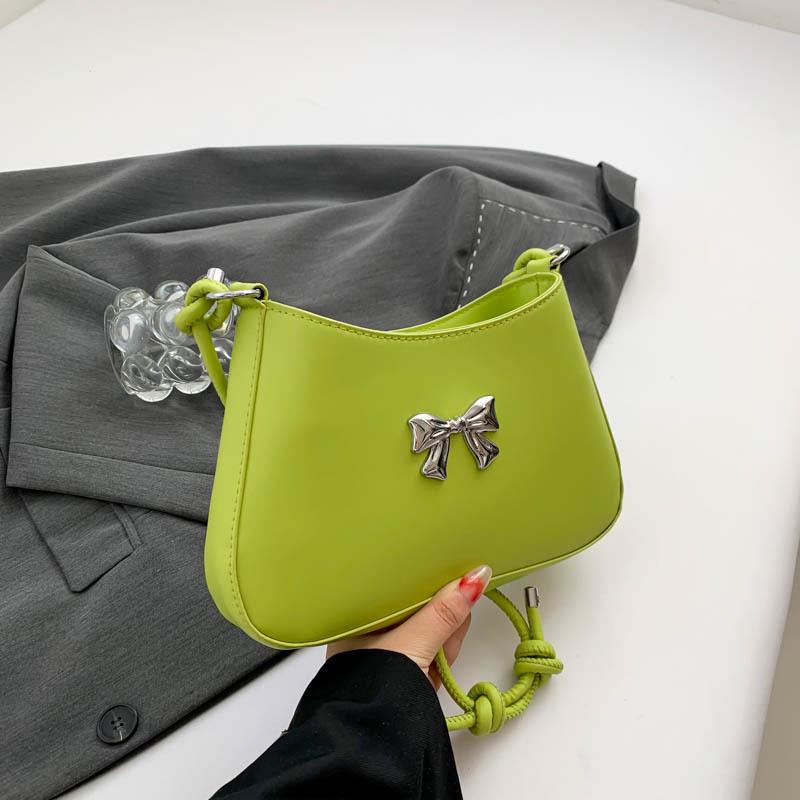 Winter New Personalized High-value Bow Portable Crescent Bag Sweet Retro Niche Design Armpit Bag