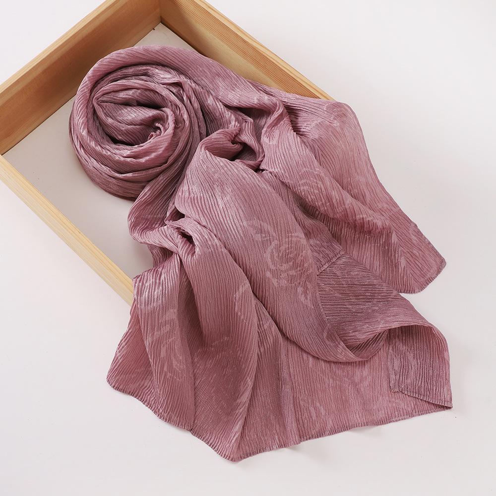 New women's bag head rose pattern scarf, Malaysian crumpled fashion wrap headscarf