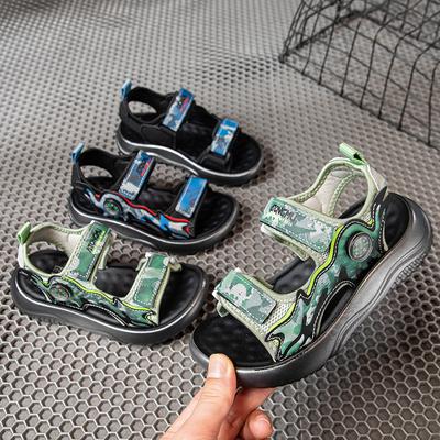 Boys Sandals 2025 Summer New Middle-aged and Older Children Soft-soled Campus Student Shoes Beach Shoes