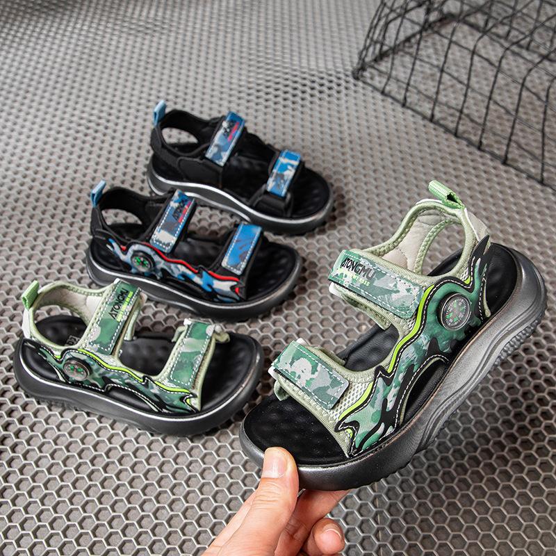 

Summer New Fashion Boys Comfortable Soft Bottom Open Toe Outdoor Beach Sandals 37 зелений