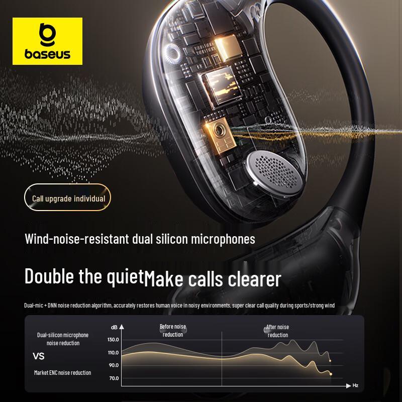 Baseus Căști Bluetooth Sport cu Conducție Aeriană cu Urechi Deschise Eli 2i Fit