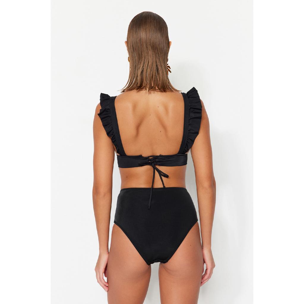 Černý spodní díl bikin s vysokým pasem Tbess21ba0057