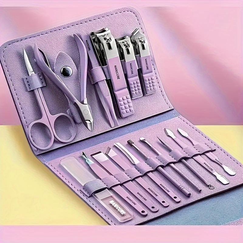 16 Piece Stainless Steel Nail Foot Trimming Set Including Nail Clipper Travel Essential Set