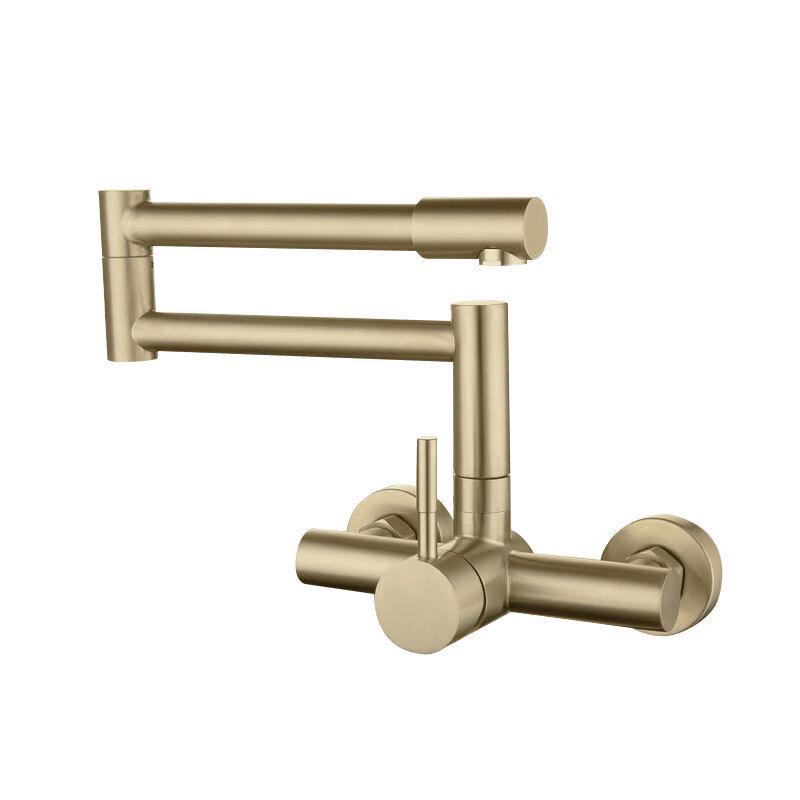 

TLXT Wall-Mounted Brushed Gold Folding Faucet