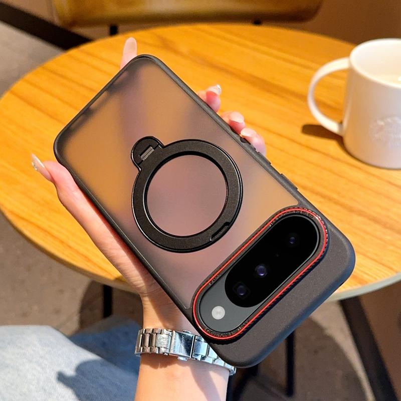 For Google Pixel 10 Pro XL Case Hard Transparent Matte Ring Stand Magnetic Protective Back Cover For Pixel 10 10Pro XL Shell